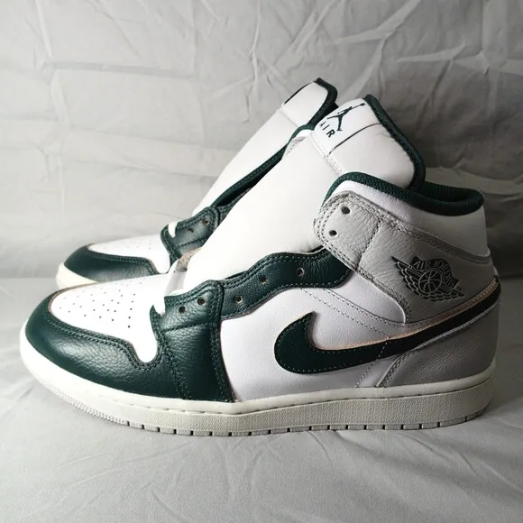 Nike Air Jordan 1 Mid Shoes Oxidized Green White Grey FQ7720-103 Men's 10.5 NA