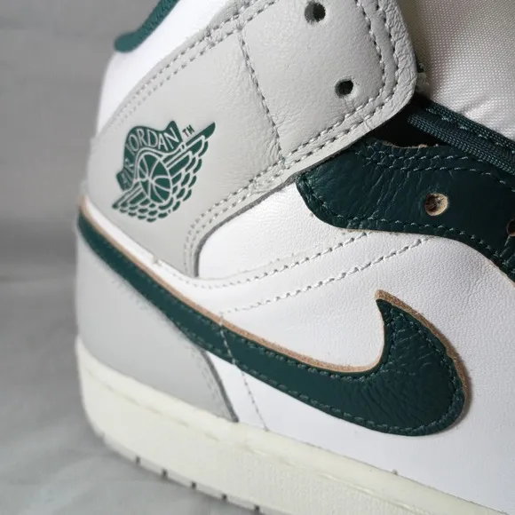 Nike Air Jordan 1 Mid Shoes Oxidized Green White Grey FQ7720-103 Men's 10.5 NA