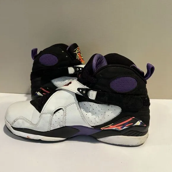 Nike Air Jordan‎ 8 Three-Peat White Purple Black 305381-142 Used Men's Sz 8.5