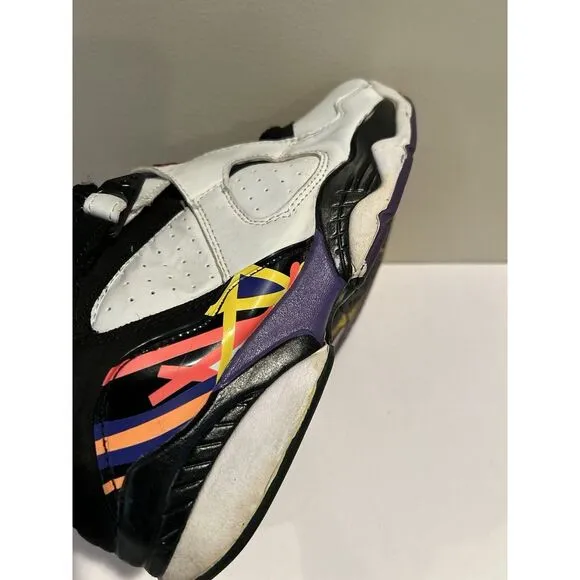 Nike Air Jordan‎ 8 Three-Peat White Purple Black 305381-142 Used Men's Sz 8.5