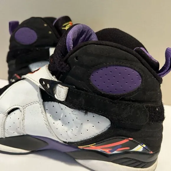 Nike Air Jordan‎ 8 Three-Peat White Purple Black 305381-142 Used Men's Sz 8.5