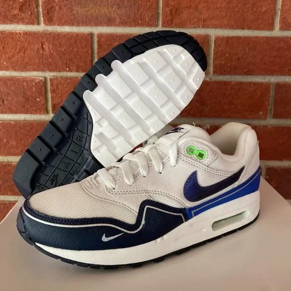 Nike Air Max 1 GS Size 7Y Youth Blue White New Sneakers Retro Shoes