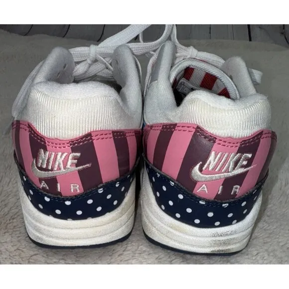 NIKE AIR MAX 1 Parra 2018 White Blue Pink Size 8.5 Men's