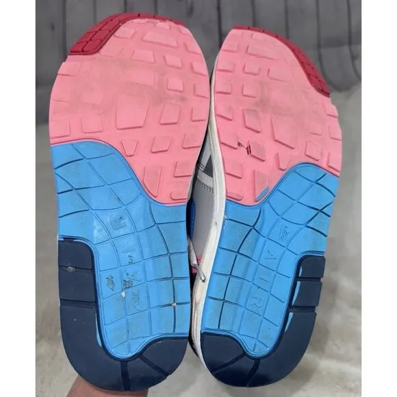 NIKE AIR MAX 1 Parra 2018 White Blue Pink Size 8.5 Men's