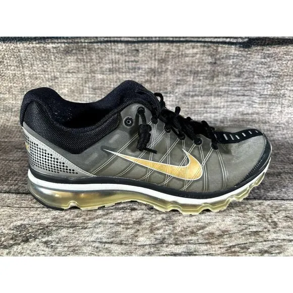 Nike Air Max  2009 Black Metallic Gold Shoes Max Size 11.5 - 354744-071