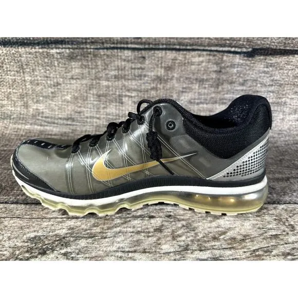 Nike Air Max  2009 Black Metallic Gold Shoes Max Size 11.5 - 354744-071