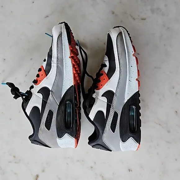 Nike Air Max 90 Leather GS White Turf Orange