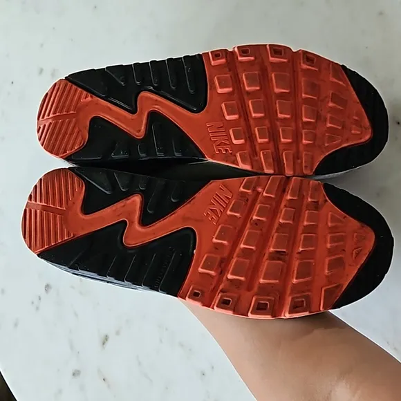 Nike Air Max 90 Leather GS White Turf Orange