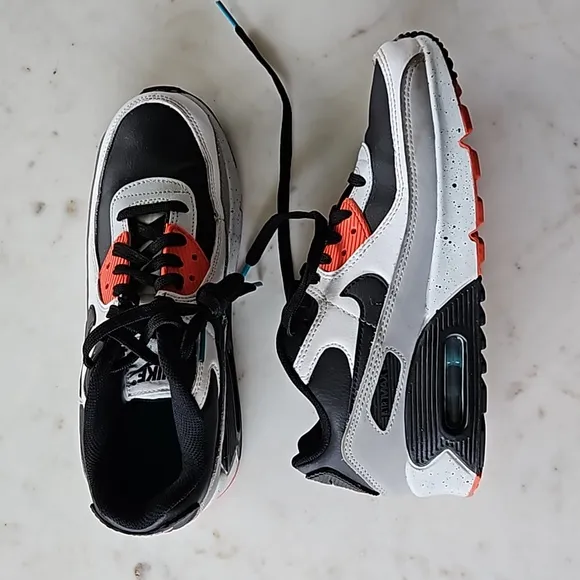Nike Air Max 90 Leather GS White Turf Orange