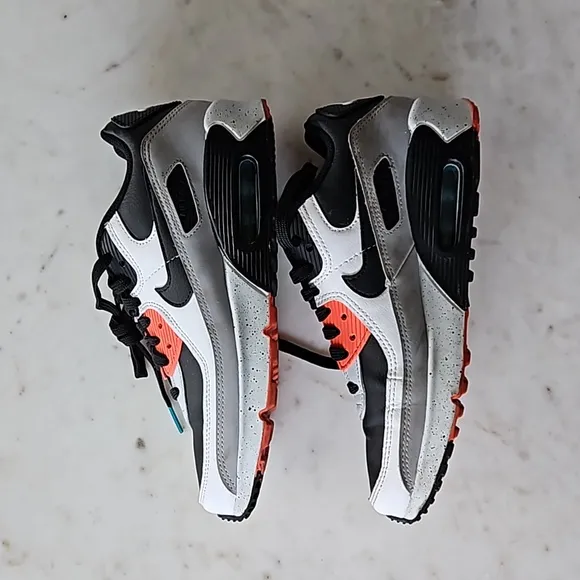 Nike Air Max 90 Leather GS White Turf Orange
