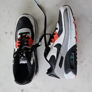 Nike Air Max 90 Leather GS White Turf Orange