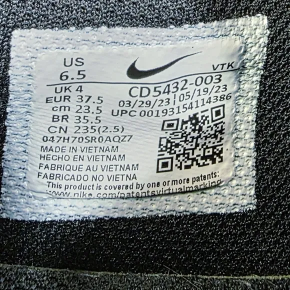 Nike Air Max Excee Black White Dark Grey CD5432 003 Womens Size 6.5