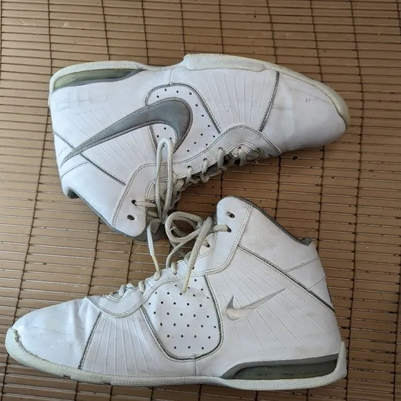 Nike Air Max Full Court Mens Basketball Shoes White/Metallic Silver 417792-103 S
