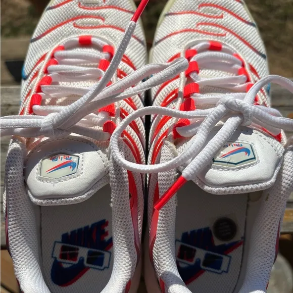 Nike Air Max Plus 3D Glasses Sz 4.5 Youth / Womens 6 White Blue Coral Sneakers