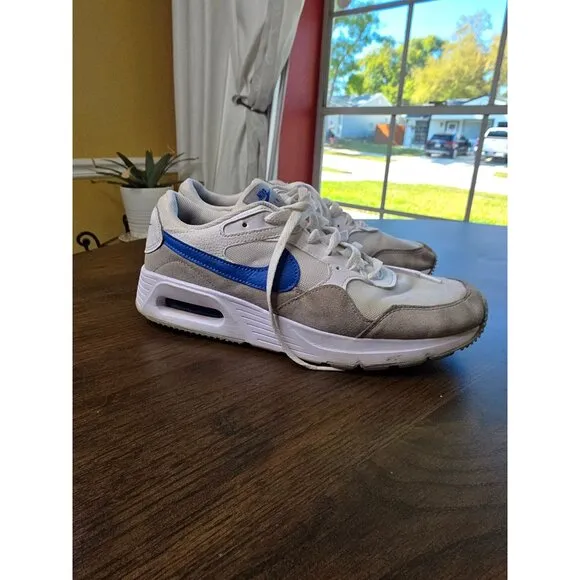 Nike Air Max SC CW4555-101 White /Game Royal-Wolf Grey Blue Men's Shoes Size 9.5