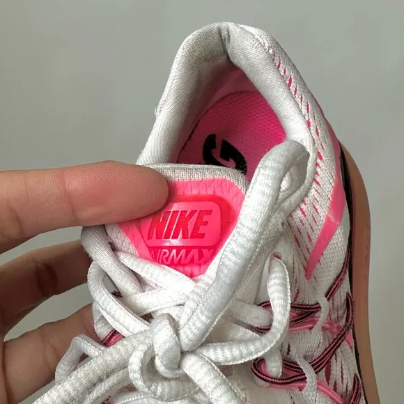 NIKE AIR MAX 'White Pink Pow' Women's Pink Running Shoes Size- 7.5