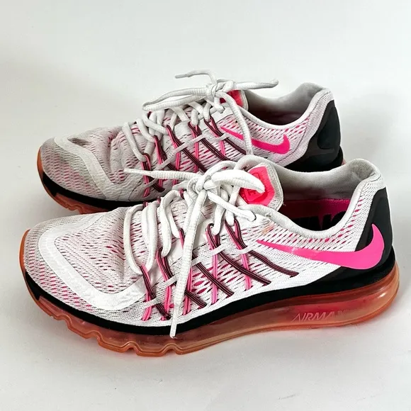 NIKE AIR MAX 'White Pink Pow' Women's Pink Running Shoes Size- 7.5