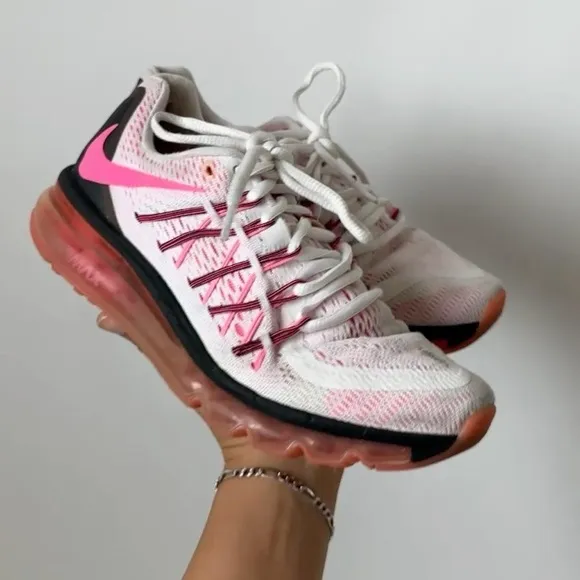 NIKE AIR MAX 'White Pink Pow' Women's Pink Running Shoes Size- 7.5