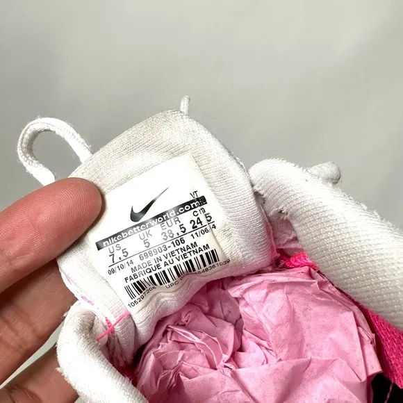 NIKE AIR MAX 'White Pink Pow' Women's Pink Running Shoes Size- 7.5