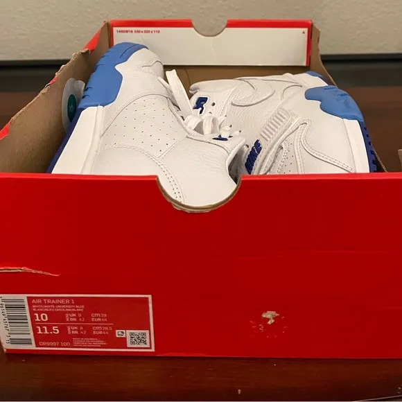 Nike Air Trainer 1 Men's Shoes, White/ University Blue, size 10