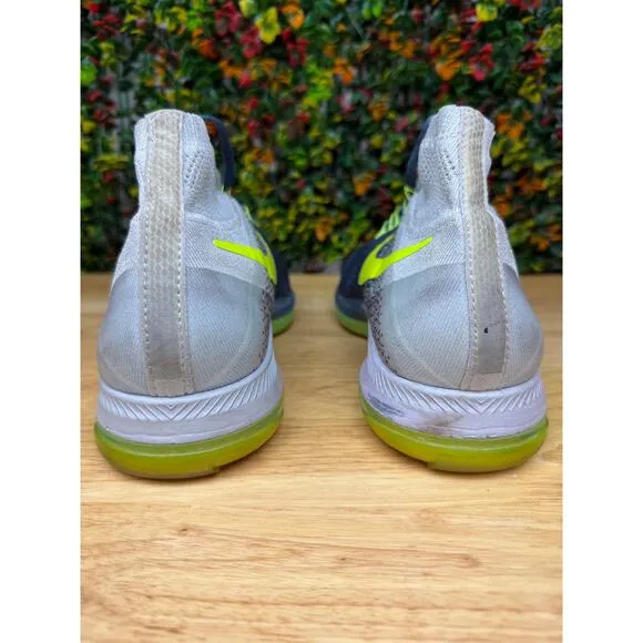 Nike Air Zoom All Out Flyknit Training Shoes Sneakers Blue Fox Gray Volt Mens 11
