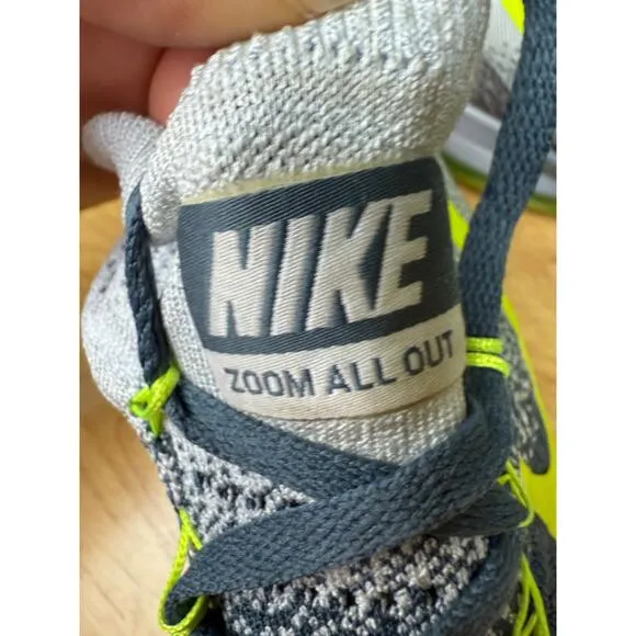 Nike Air Zoom All Out Flyknit Training Shoes Sneakers Blue Fox Gray Volt Mens 11