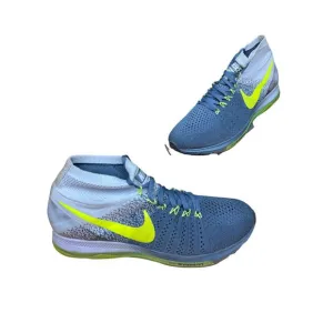 Nike Air Zoom All Out Flyknit Training Shoes Sneakers Blue Fox Gray Volt Mens 11