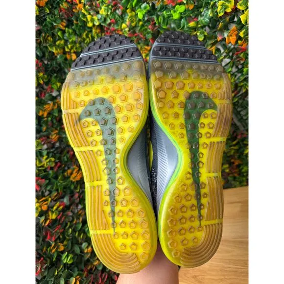 Nike Air Zoom All Out Flyknit Training Shoes Sneakers Blue Fox Gray Volt Mens 11