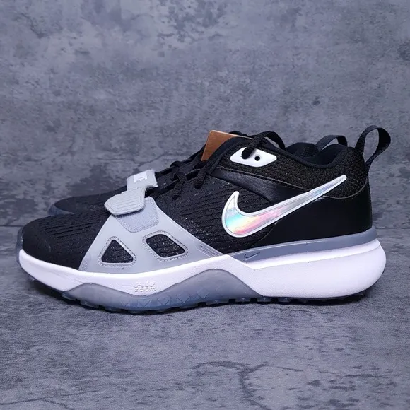NIKE Air Zoom Diamond Elite Turf Baseball Shoes Mens 8 Womens 9.5 Black Grey