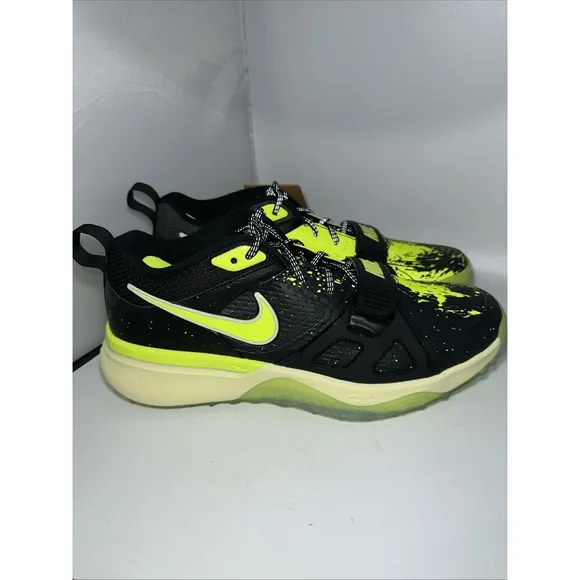 Nike Air Zoom Diamond Elite Volt/Black Turf Baseball Shoes Men's 9 FV6100-001