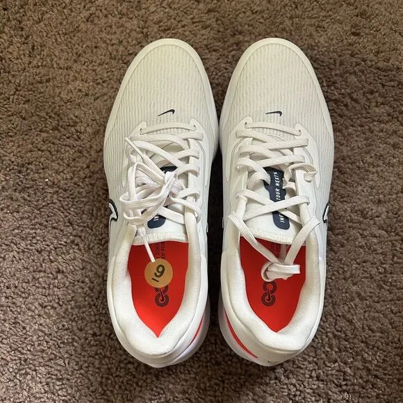 Nike Air Zoom Infinity Tour Golf Shoes White Crimson DC5221-041‎ Men's Size 9