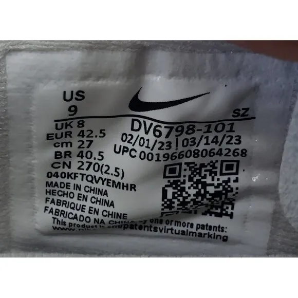 Nike Air Zoom Victory Tour 3 Golf Shoes Men's Size 9 White Track Red DV6798-101