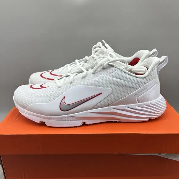 Nike Alpha Huarache 8 Pro Turf Lacrosse Sneakers Men Size 11.5 White Red Shoes