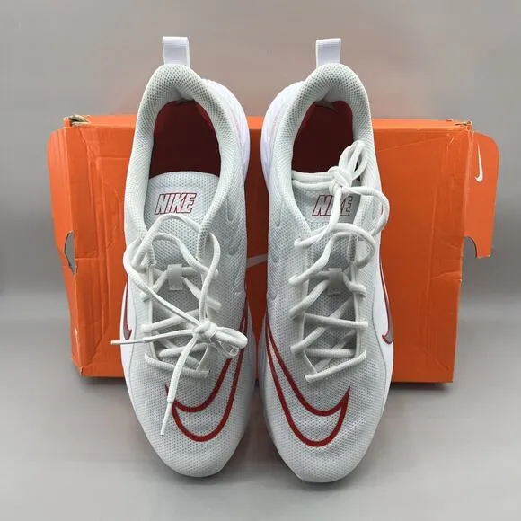 Nike Alpha Huarache 8 Pro Turf Lacrosse Sneakers Men Size 11.5 White Red Shoes