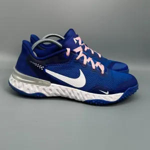 Nike Alpha Huarache Elite 3 Turf Men's 9 Blue Baseball Shoes Lace-Up Low Top