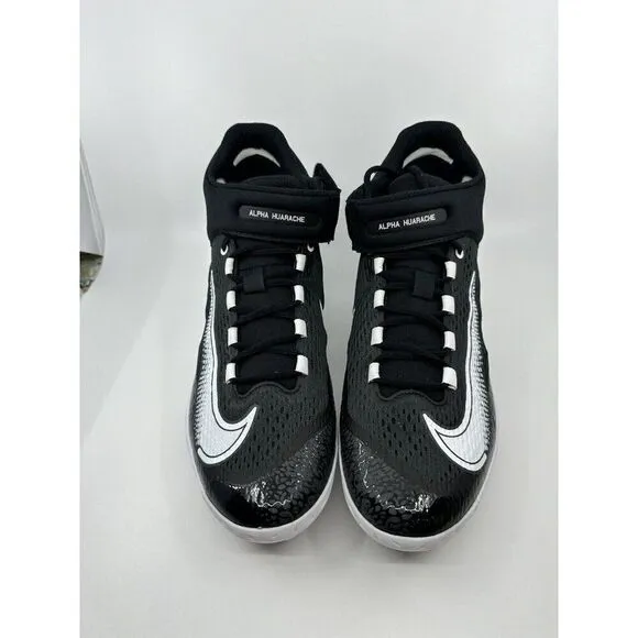 Nike Alpha Huarache Elite 4 Mid Baseball Cleats Black DJ6520-011 Men’s Size 12