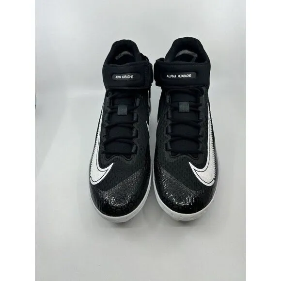 Nike Alpha Huarache Elite 4 Mid Black Baseball Cleats DJ6520-001 Men's Size 11.5