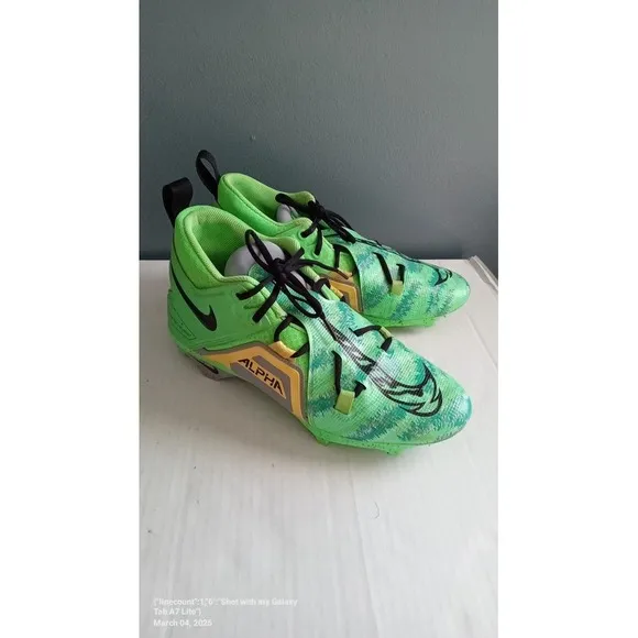 Nike Alpha Menace Pro 3 Football Cleats Green Molded Studs Athletic Shoes