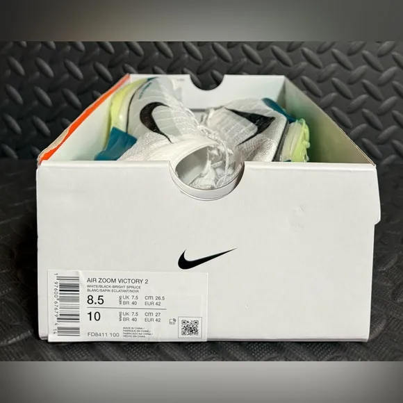 Nike Athletic Track Field Spikes Shoes White Teal Blue Mens Womens Sizes