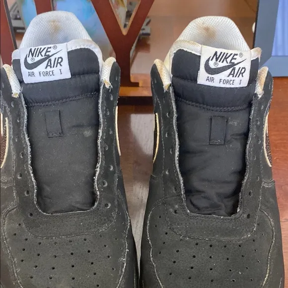 Nike Black on Black Air Force 1 Athletic Shoes Suede