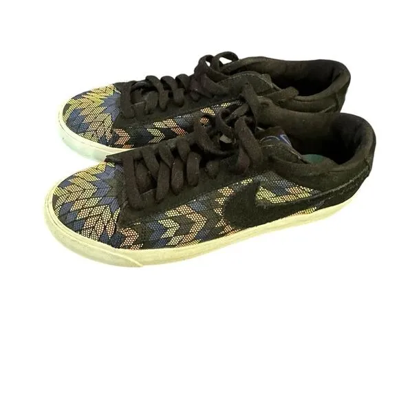 Nike | Blazer Low N7 Suede Black Citron Pulse Sneakers Shoes | M 6 W 8