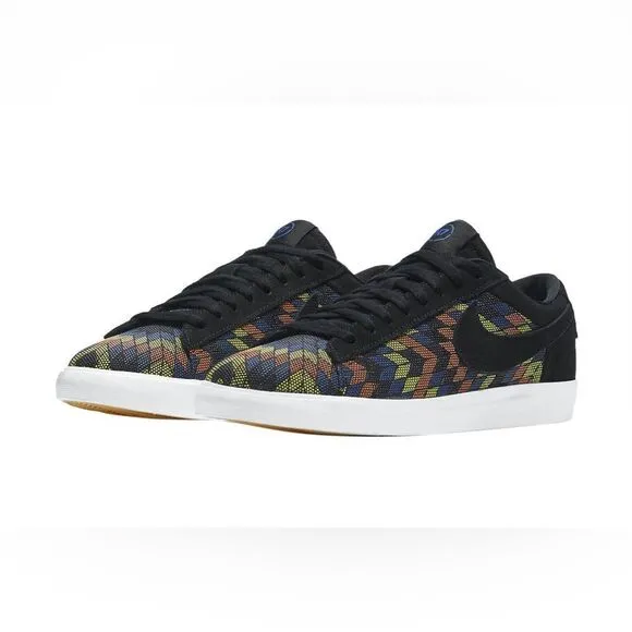 Nike | Blazer Low N7 Suede Black Citron Pulse Sneakers Shoes | M 6 W 8