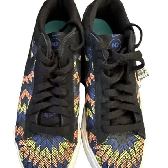 Nike | Blazer Low N7 Suede Black Citron Pulse Sneakers Shoes | M 6 W 8