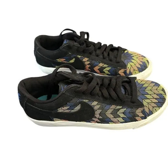 Nike | Blazer Low N7 Suede Black Citron Pulse Sneakers Shoes | M 6 W 8