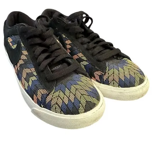 Nike | Blazer Low N7 Suede Black Citron Pulse Sneakers Shoes | M 6 W 8