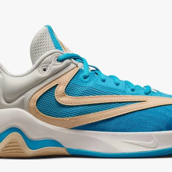 Nike Blue Athletic Shoes with Cream Accents