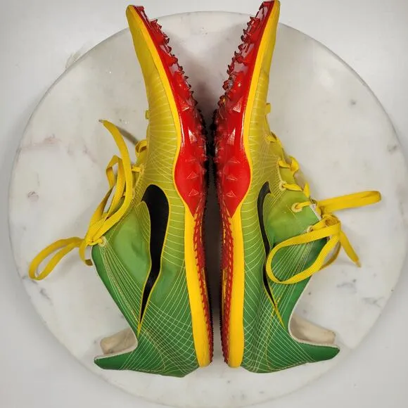 Nike Bowerman Zoom Victory Shoes Mens 11.5 Yellow Green Ultra Lite Track Field
