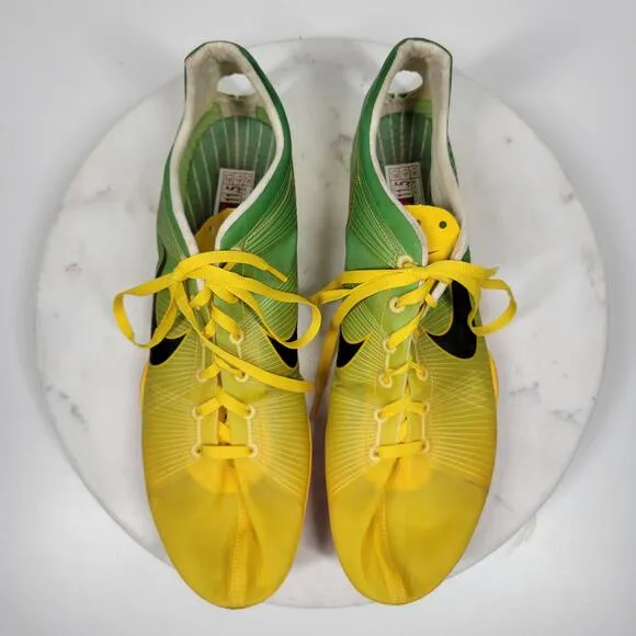 Nike Bowerman Zoom Victory Shoes Mens 11.5 Yellow Green Ultra Lite Track Field