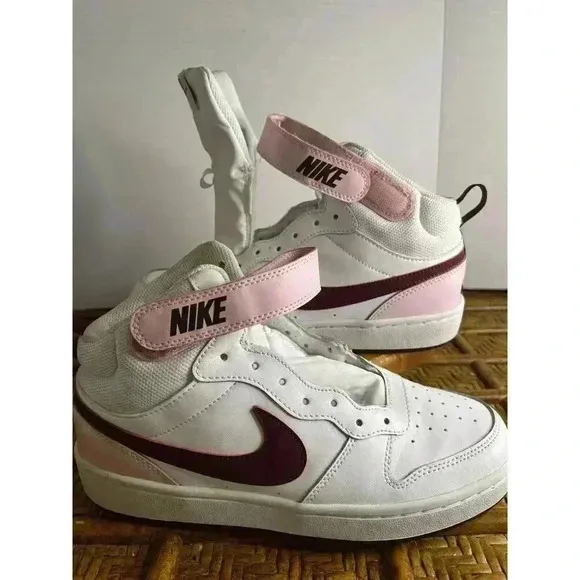 Nike CD7782-104 Court Borough Mid 2 White High Top Basketball Shoes US Size 6.5Y