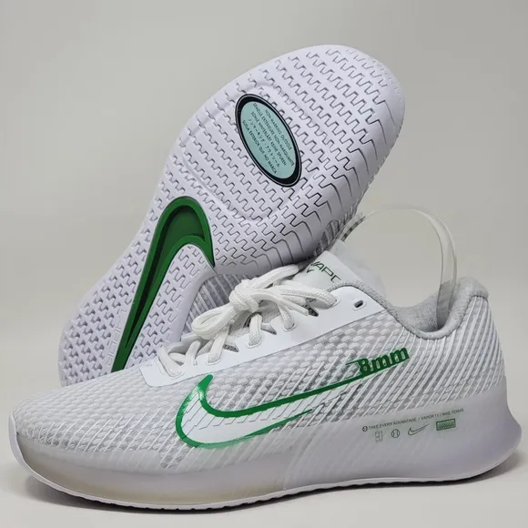 Nike Court Air Zoom Vapor 11 Women's Size 9 White HC Tennis Shoes DR6965-102 NEW